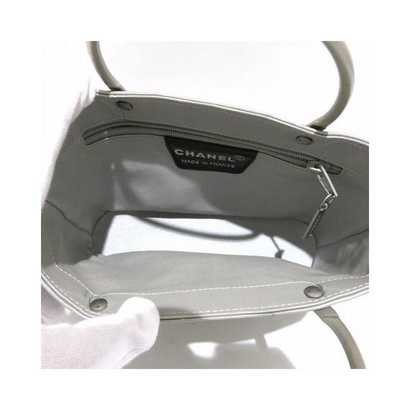 Pre Loved Chanel Choco Bar Print Canvas Handbag - AB Condition - Picture 6 of 9